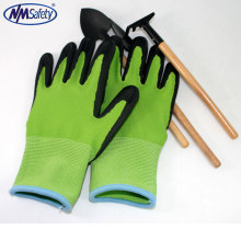 NMSAFETY 13G nylon liner latex foamed gloves /flower latex coating working glove/garden safety gloves